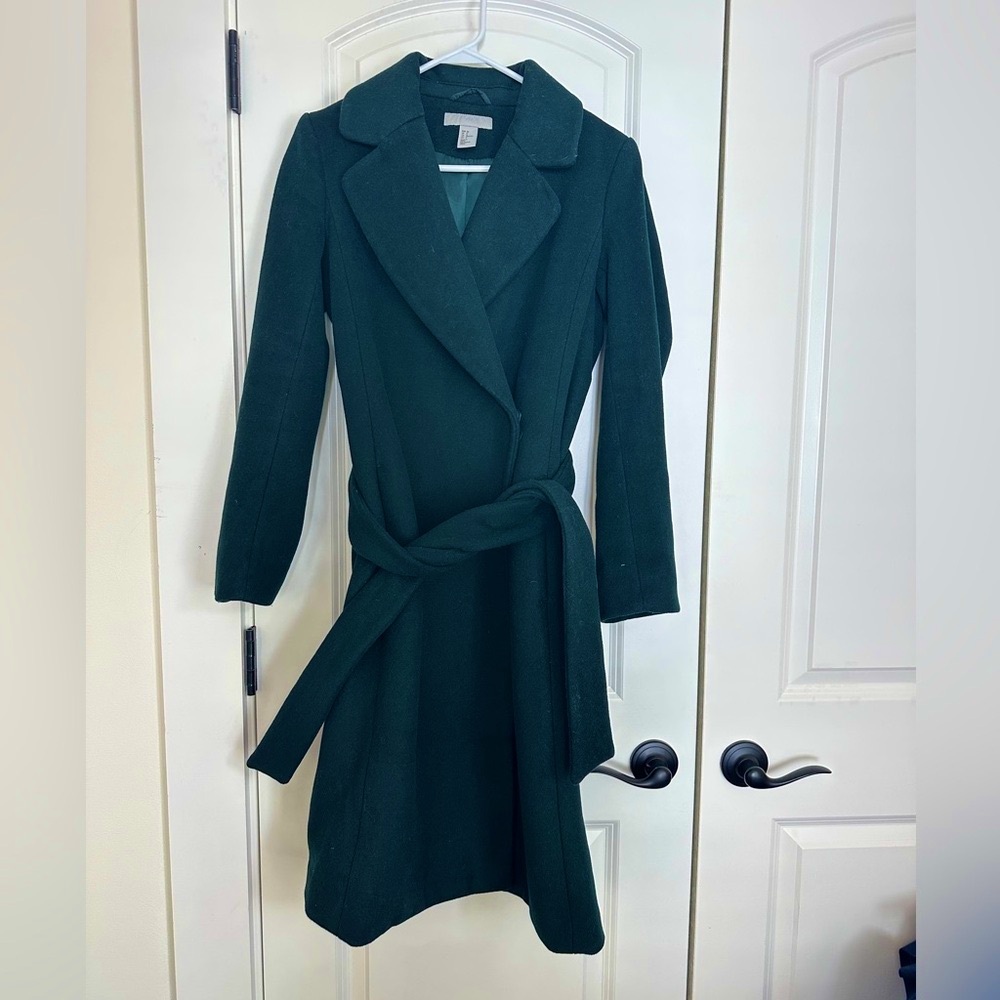 Dark Green H&M Wool Blend Coat Women’s Size 0